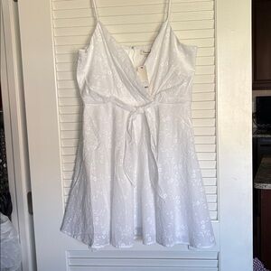 Francesca's Collections White Embroidered Nightdress with Floral Eyelet